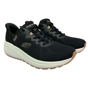 Black/Gold - Skechers Women's Hands Free Swift Fit Athletic Mesh Sneaker, 179129